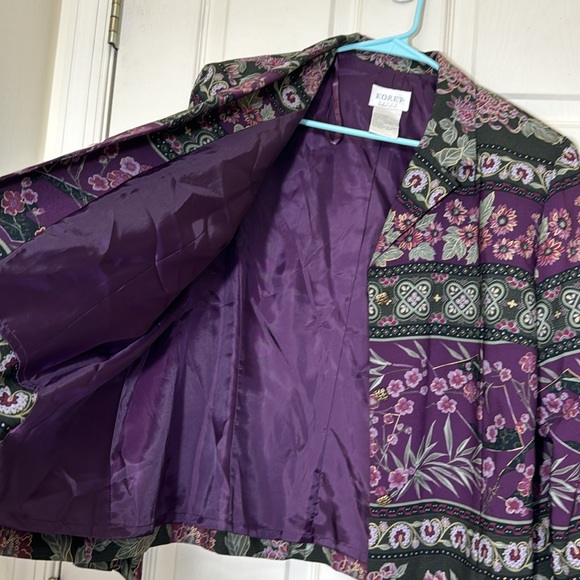 Beautiful Purple & Green Floral Blazer Size 20Wp - Picture 6 of 9